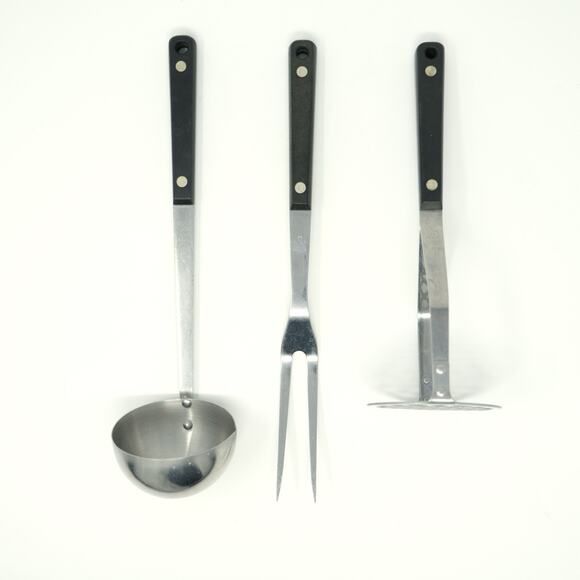 Vintage Flint Arrow Stainless Vanadium USA Utensil Set Serving Fork Ladle Masher - Picture 1 of 10